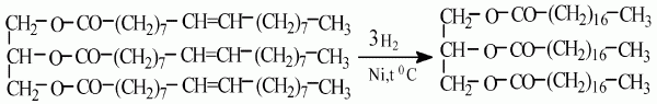 Триглицерид гидрирование. Гидрогенизация жиров реакция. Гидрирование ненасыщенных жиров. Реакция гидрирования жиров. Гидрирование жиров уравнение реакции.