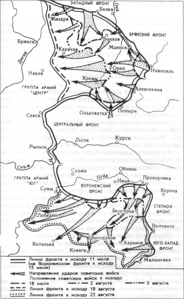 Курская дуга контурная карта