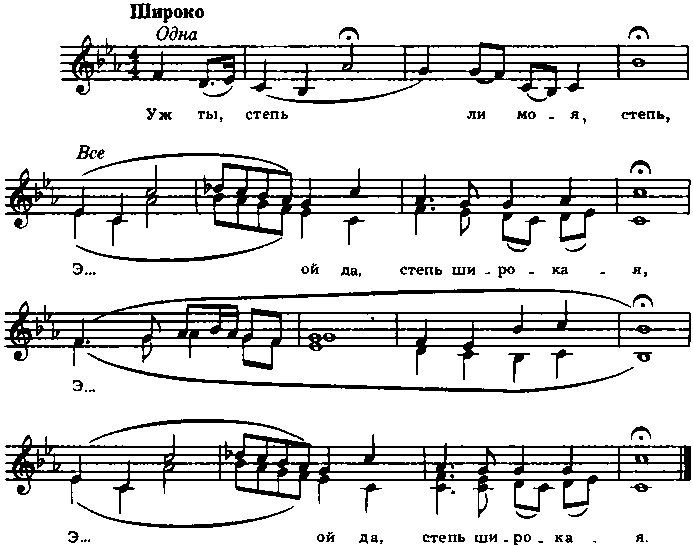 Ах ты степь широкая ноты. Степь широкая Ноты.