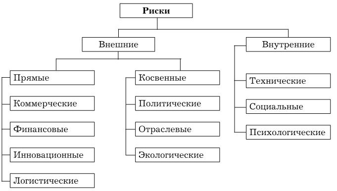 Внутренние и внешние риски проекта пример