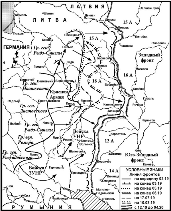 Карта русско польской войны 1919 1921