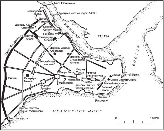 Карта константинополя 1453