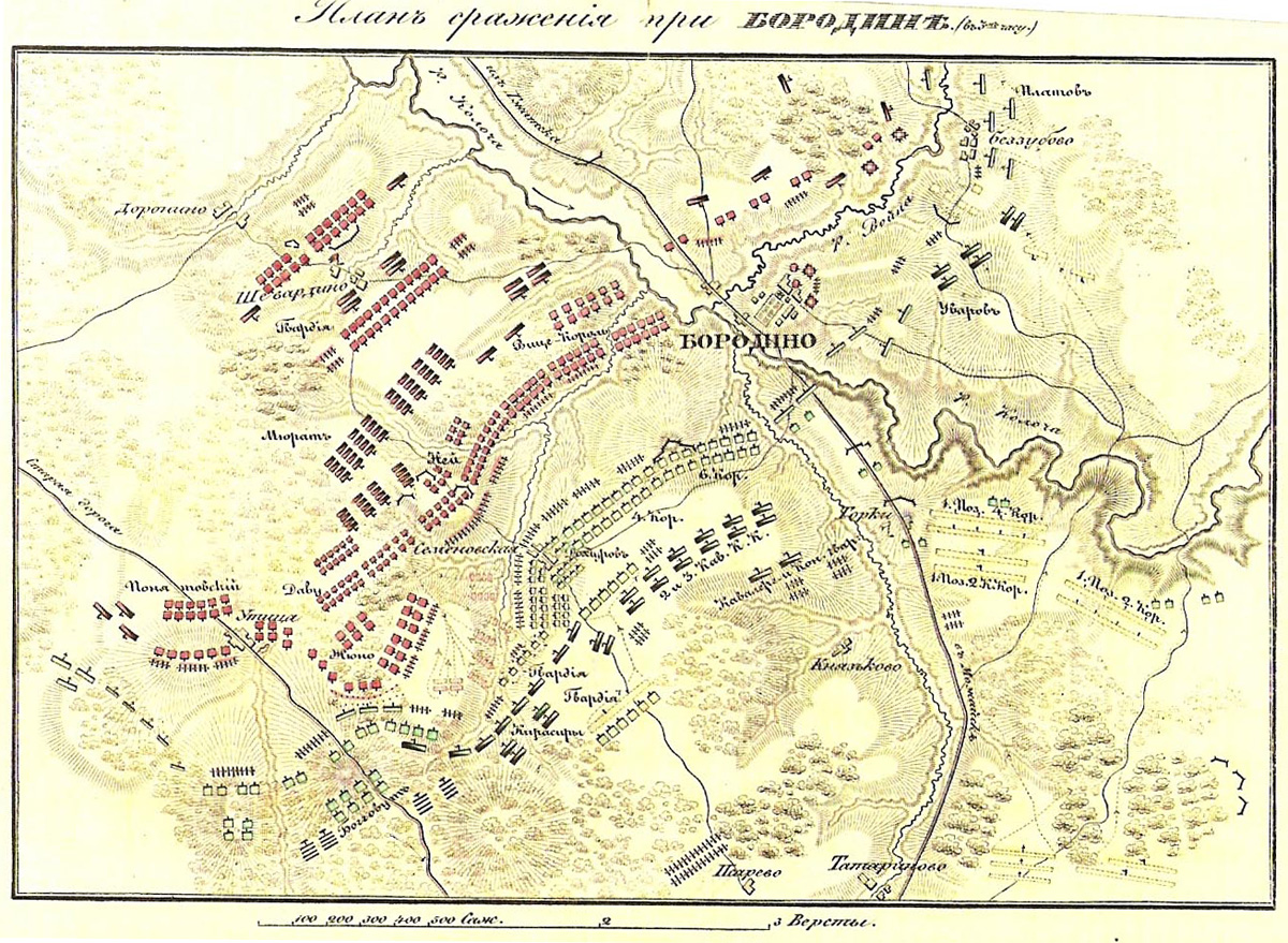 Карта бородино 1812