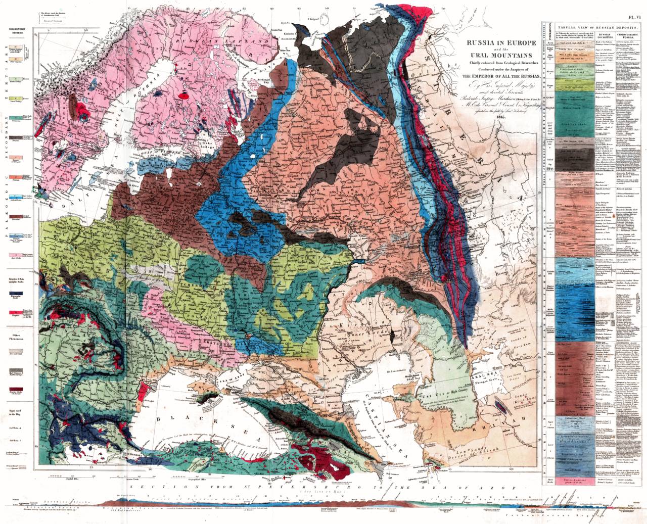 Первая геологическая карта россии